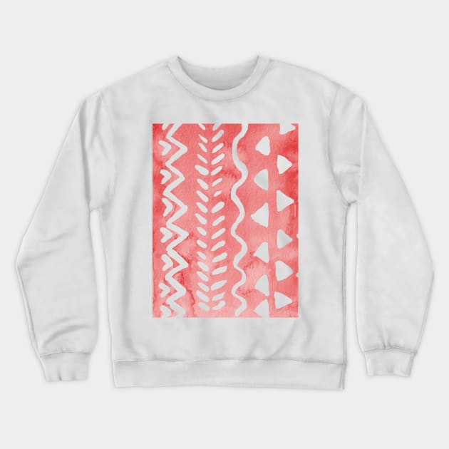 Loose boho chic pattern - red Crewneck Sweatshirt by wackapacka